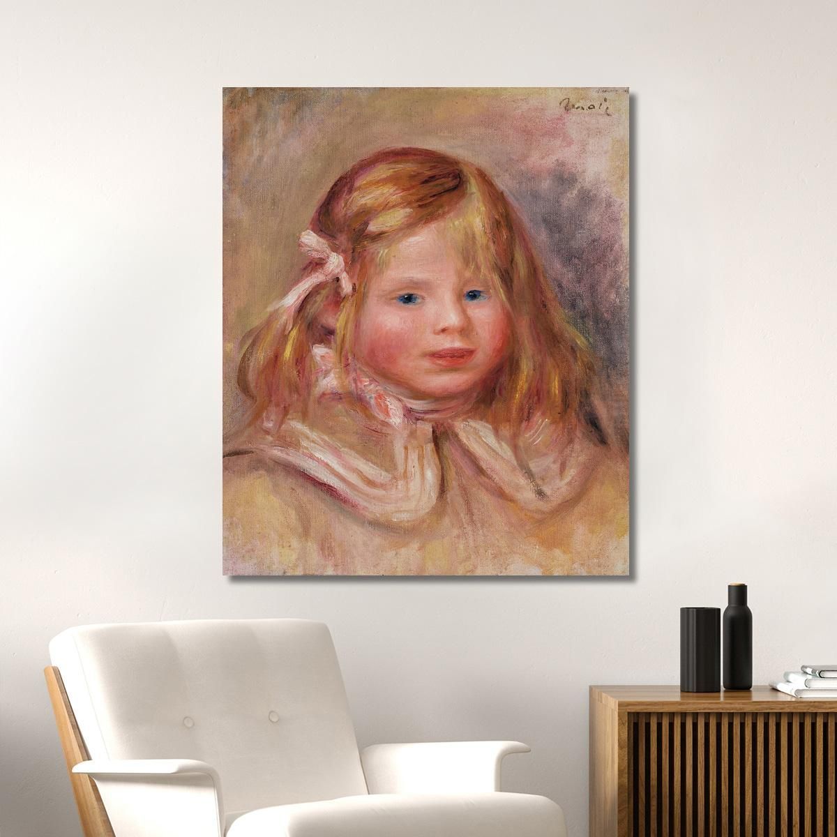 Coco With Pink Ribbon Pierre-Auguste Renoir par190 canvas print 