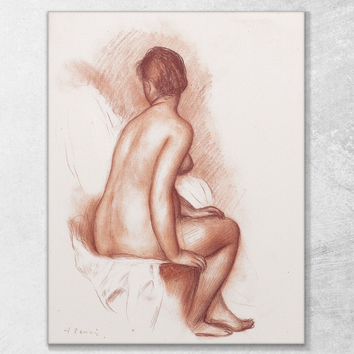 Woman Seated Bather Seated Seen From Behind Pierre-Auguste Renoir par208 canvas print 