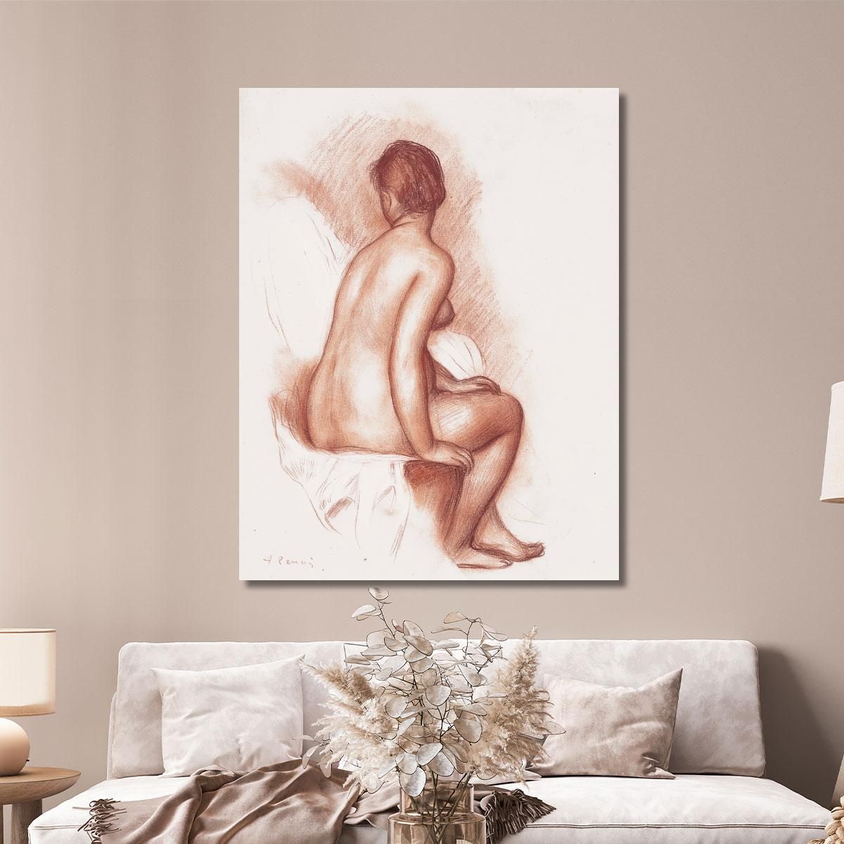 Woman Seated Bather Seated Seen From Behind Pierre-Auguste Renoir par208 canvas print 