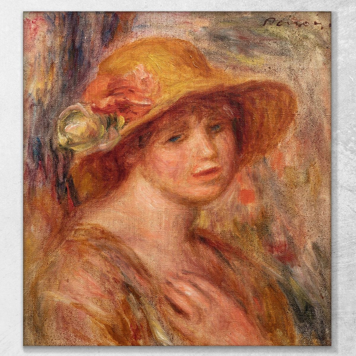 Woman In A Straw Hat Pierre-Auguste Renoir par209 canvas print 