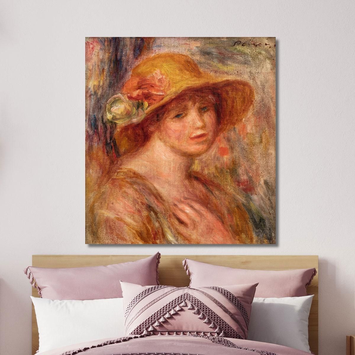 Woman In A Straw Hat Pierre-Auguste Renoir par209 canvas print 