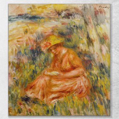 Woman Reading In A Landscape Pierre-Auguste Renoir par217 canvas print 