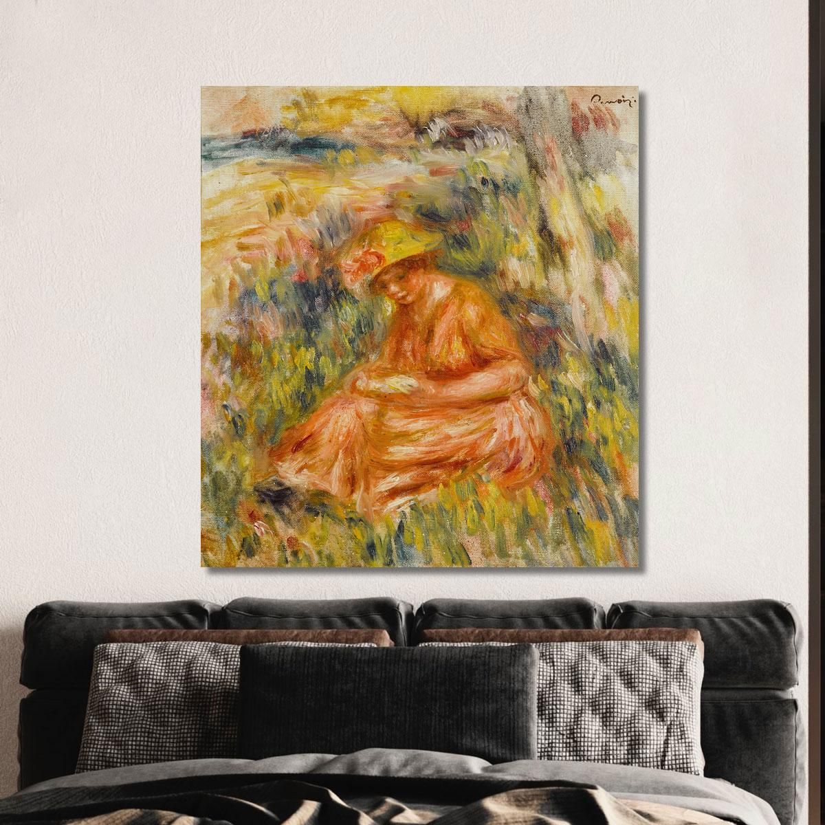 Woman Reading In A Landscape Pierre-Auguste Renoir par217 canvas print 