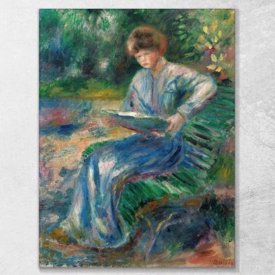 Woman Reading On A Bench Pierre-Auguste Renoir par218 canvas print 