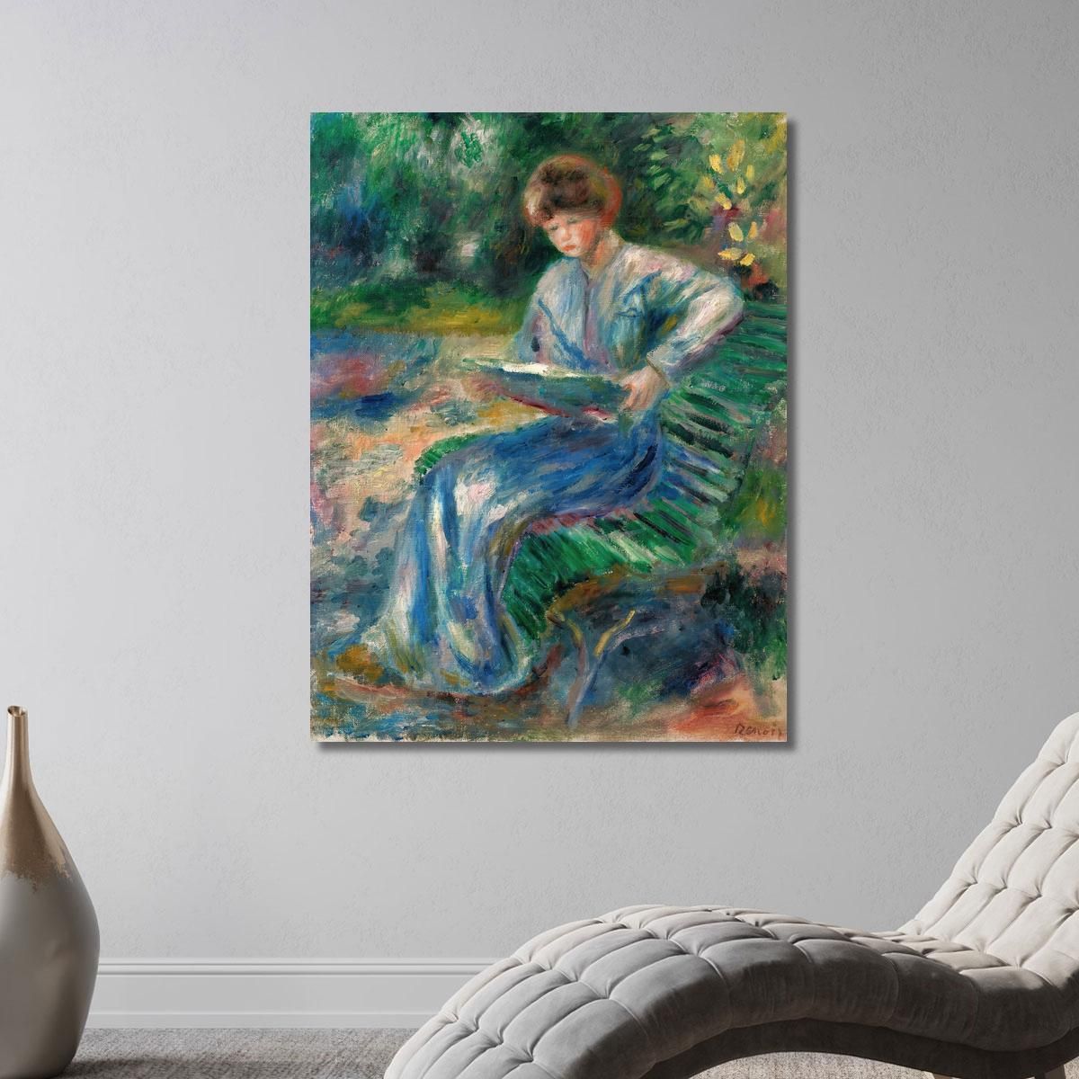 Woman Reading On A Bench Pierre-Auguste Renoir par218 canvas print 