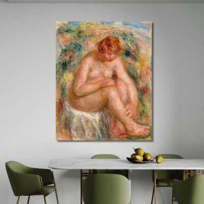 Nude Woman Sitting Three-Quarter View Pierre-Auguste Renoir par220 canvas print 