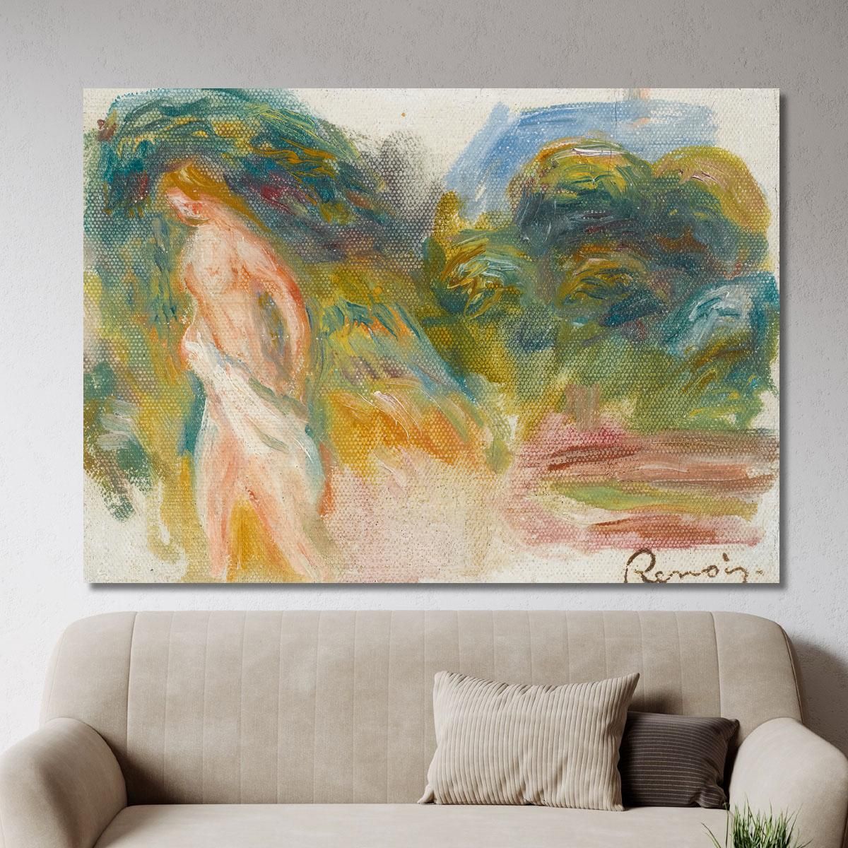 Naked Woman And Landscape Pierre-Auguste Renoir par223 canvas print 
