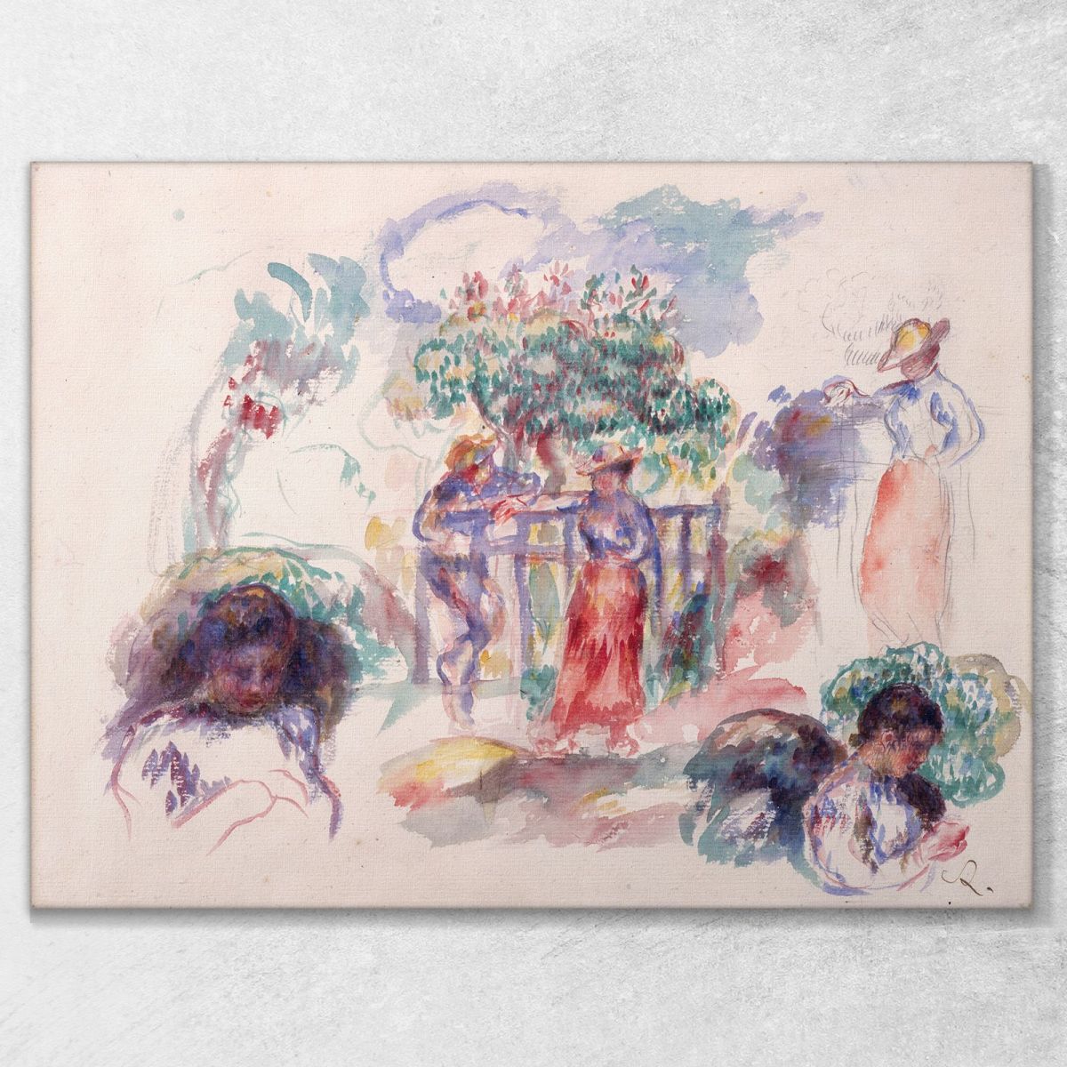 Figures Under A Tree Pierre-Auguste Renoir par226 canvas print 