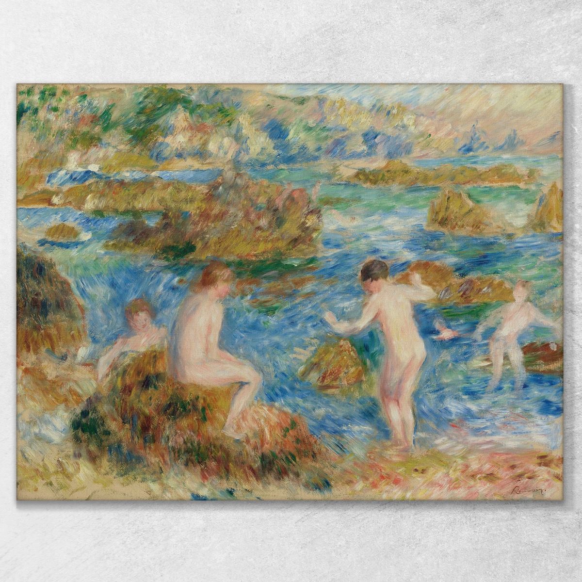 Naked Boys In The Rocks In Guernsey Pierre-Auguste Renoir par236 canvas print 