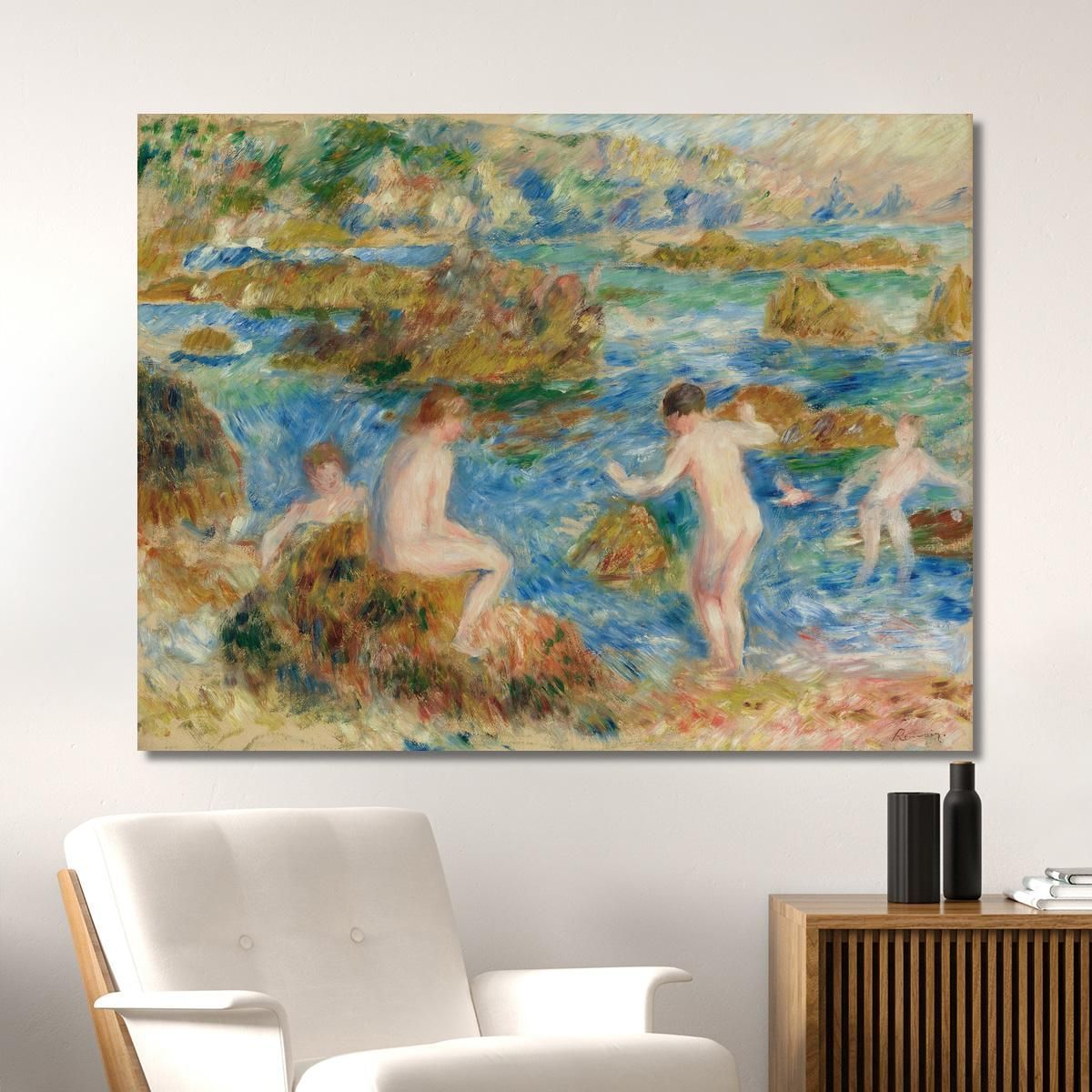 Naked Boys In The Rocks In Guernsey Pierre-Auguste Renoir par236 canvas print 