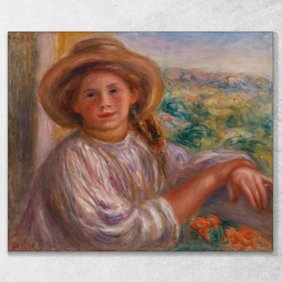 Girl On A Balcony Cagnes Pierre-Auguste Renoir par241 canvas print 