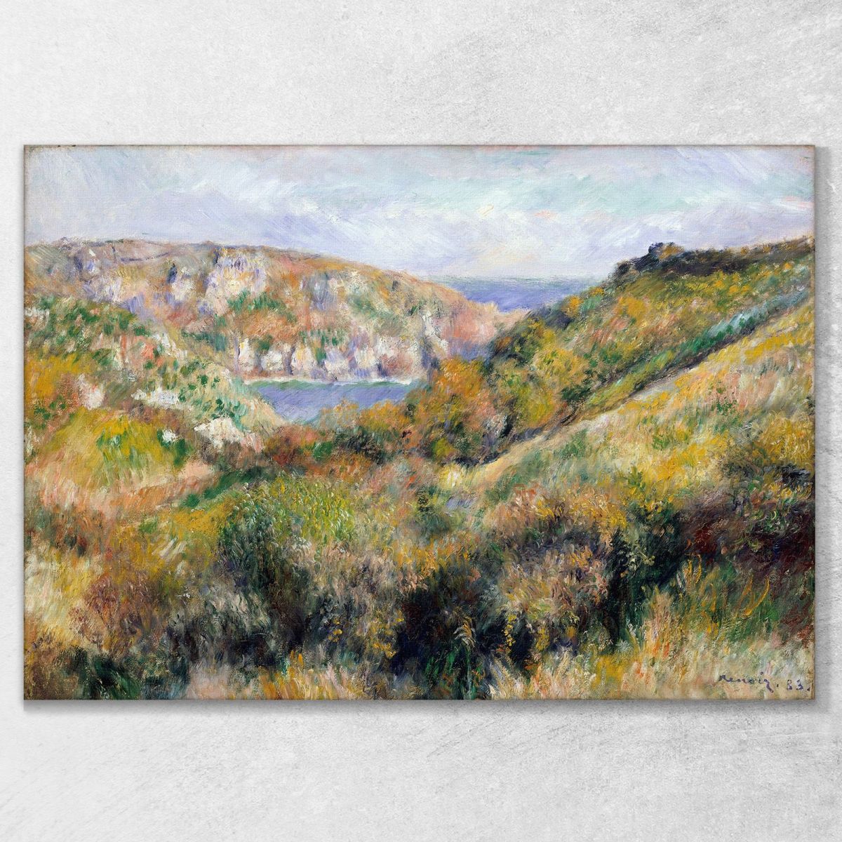 Hills Around The Bay Of Moulin Huet Guernsey Pierre-Auguste Renoir par256 canvas print 