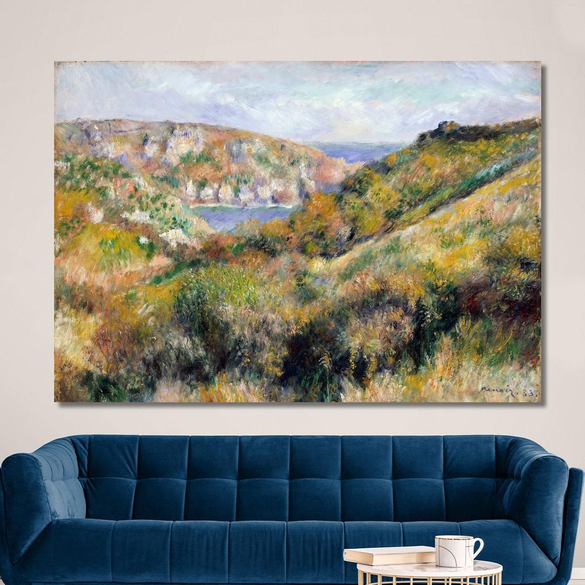 Hills Around The Bay Of Moulin Huet Guernsey Pierre-Auguste Renoir par256 canvas print 
