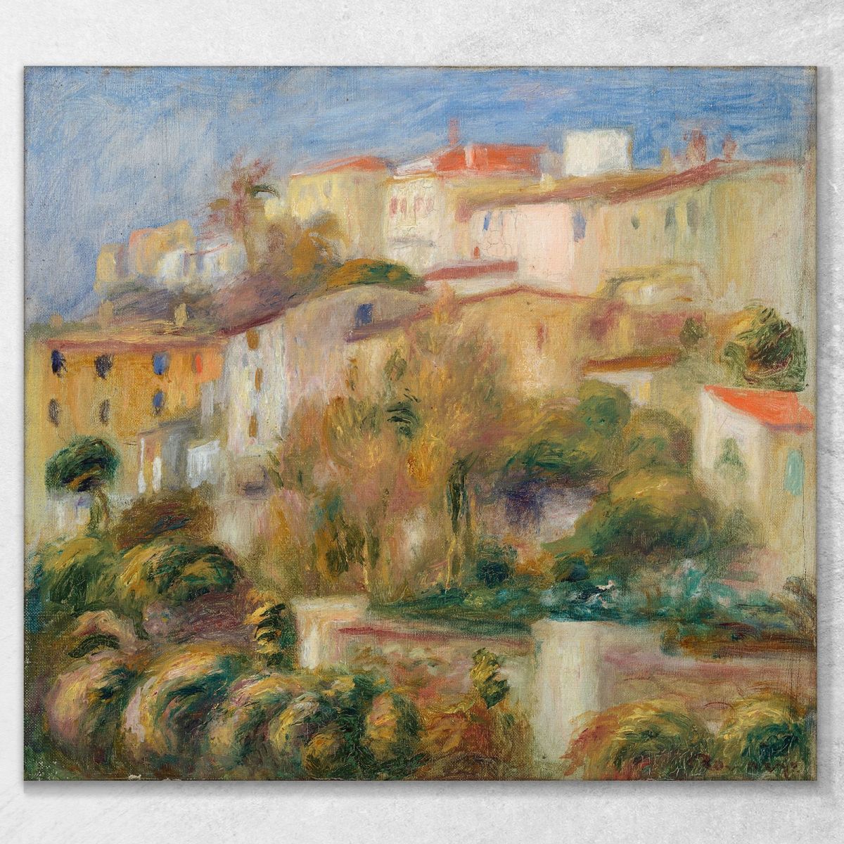 Houses On A Hill Group Of Houses On A Hillside Pierre-Auguste Renoir par258 canvas print 