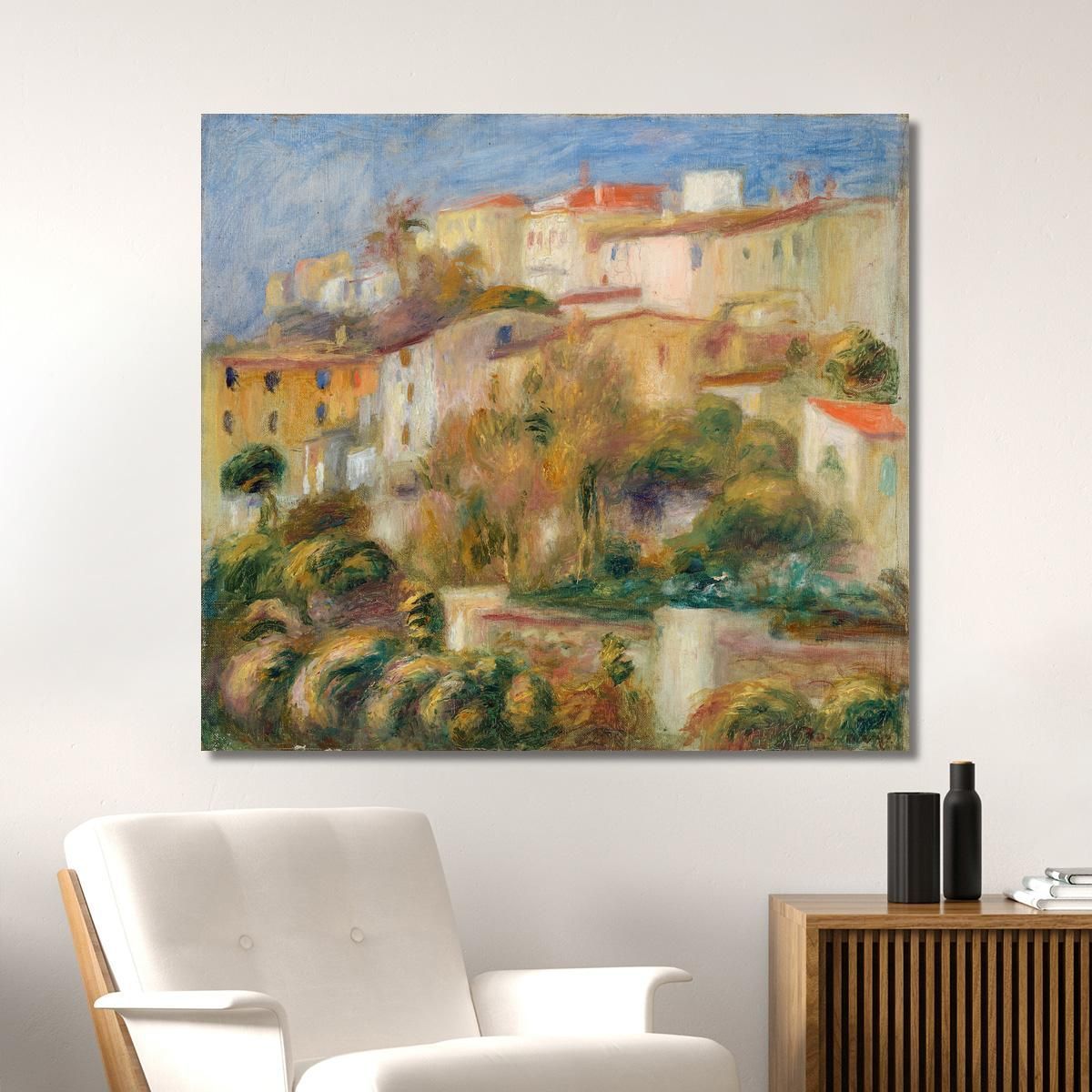 Houses On A Hill Group Of Houses On A Hillside Pierre-Auguste Renoir par258 canvas print 