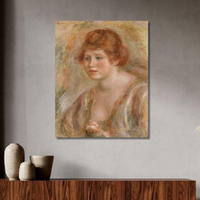 Young Woman With Rose Pierre-Auguste Renoir par270 canvas print 