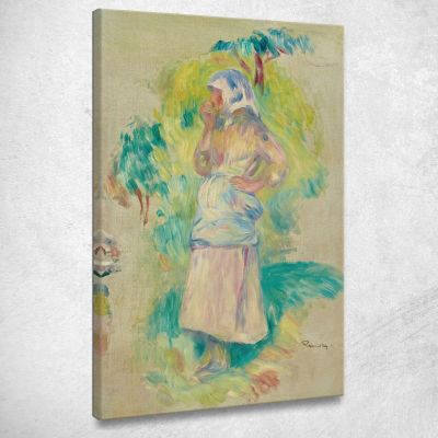 Young Peasant Girl Eating An Apple Gabrielle Dufour Pierre-Auguste Renoir par275 canvas print 