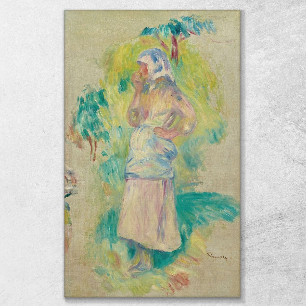 Young Peasant Girl Eating An Apple Gabrielle Dufour Pierre-Auguste Renoir par275 canvas print 