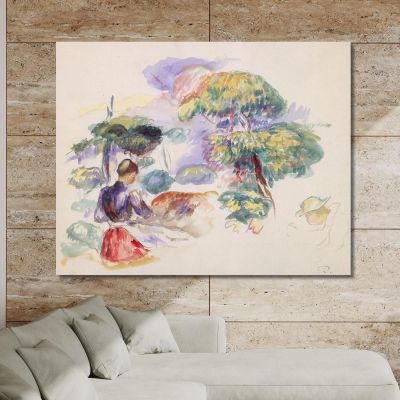 Landscape With A Girl Pierre-Auguste Renoir par296 canvas print 