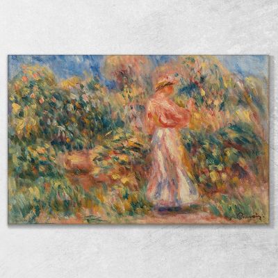 Landscape With Woman In Pink And White Pierre-Auguste Renoir par301 canvas print 