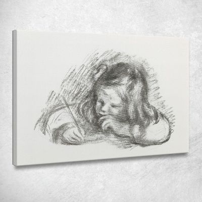 The Little Boy With The Pen Claude Renoir Writing Pierre-Auguste Renoir par315 canvas print 