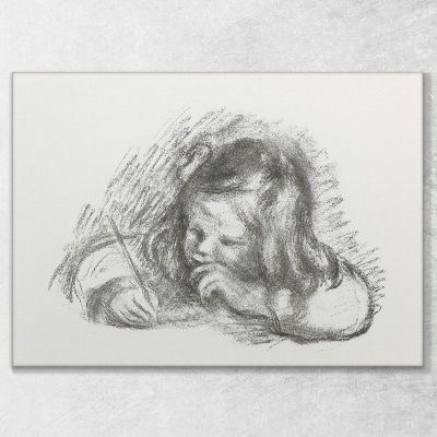 The Little Boy With The Pen Claude Renoir Writing Pierre-Auguste Renoir par315 canvas print 