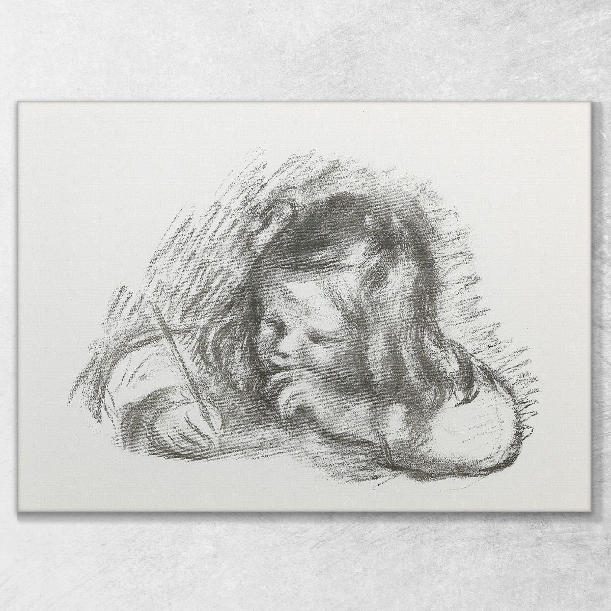 The Little Boy With The Pen Claude Renoir Writing Pierre-Auguste Renoir par315 canvas print 