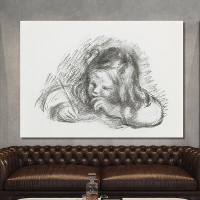 The Little Boy With The Pen Claude Renoir Writing Pierre-Auguste Renoir par315 canvas print 