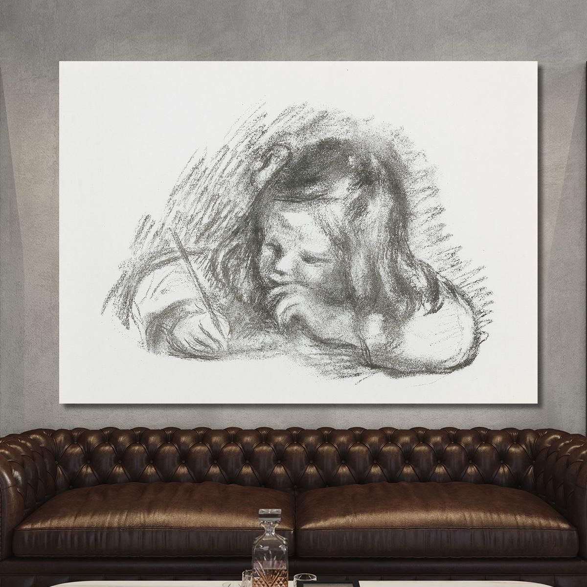 The Little Boy With The Pen Claude Renoir Writing Pierre-Auguste Renoir par315 canvas print 
