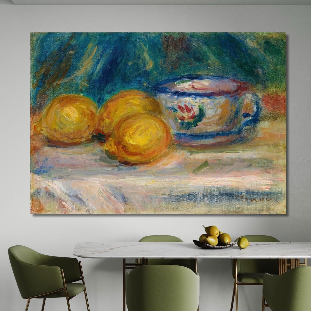 Still Life Three Lemons And A Cup Pierre-Auguste Renoir par355 canvas print 