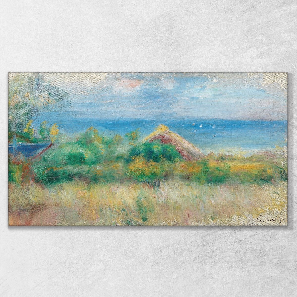Landscape With Sea Background Pierre-Auguste Renoir par383 canvas print 