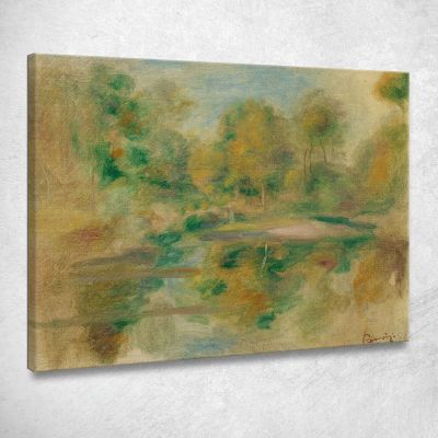 Pond Landscape And Tree Background Pierre-Auguste Renoir par390 canvas print 