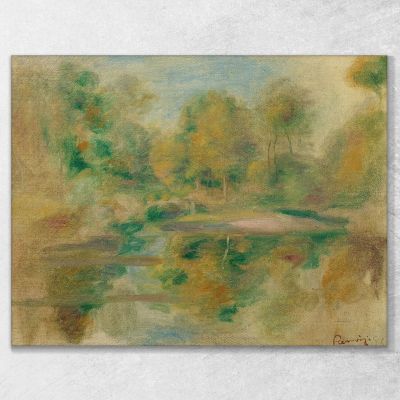 Pond Landscape And Tree Background Pierre-Auguste Renoir par390 canvas print 