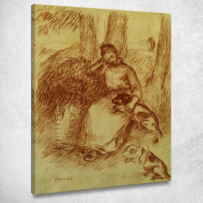 Peasant Girl With Dog Pierre-Auguste Renoir par395 canvas print 