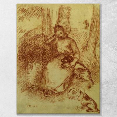 Peasant Girl With Dog Pierre-Auguste Renoir par395 canvas print 