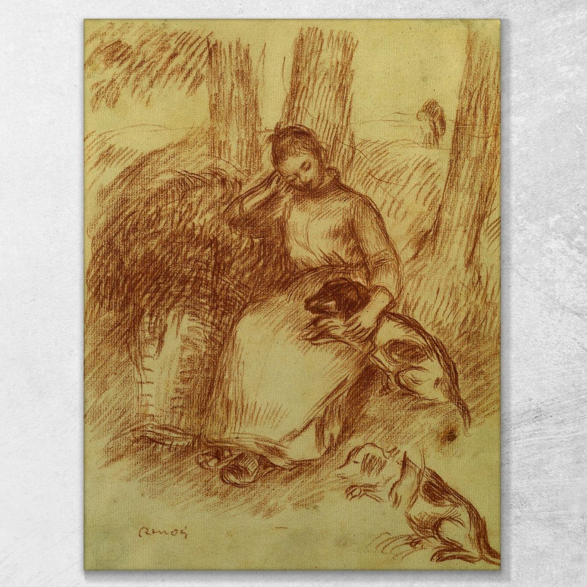 Peasant Girl With Dog Pierre-Auguste Renoir par395 canvas print 