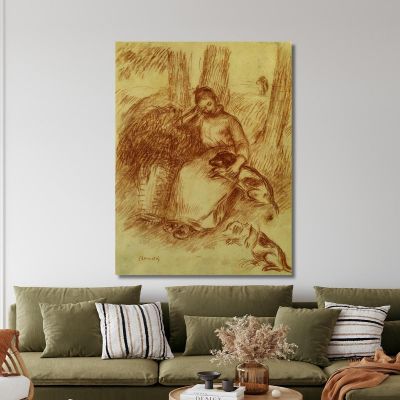 Peasant Girl With Dog Pierre-Auguste Renoir par395 canvas print 