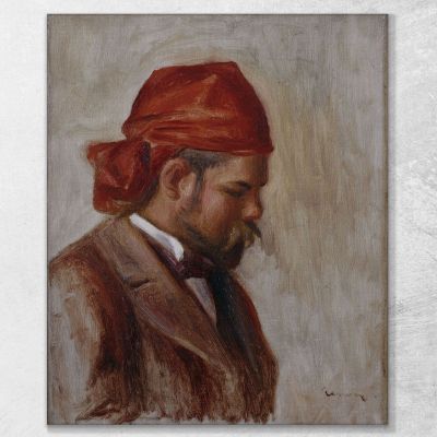 Portrait Of Ambroise Vollard With A Red Scarf Pierre-Auguste Renoir par415 canvas print 