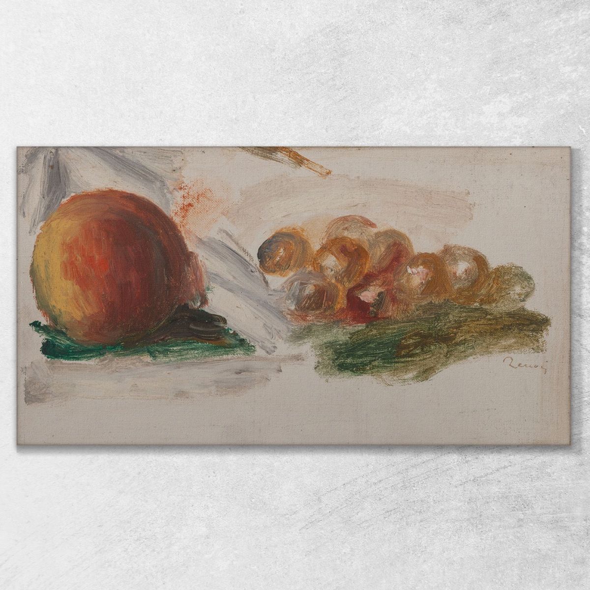 Peach And Grapes Pierre-Auguste Renoir par425 canvas print 