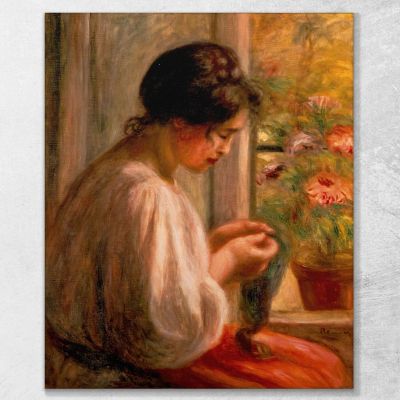 Seamstress At Window Pierre-Auguste Renoir par442 canvas print 