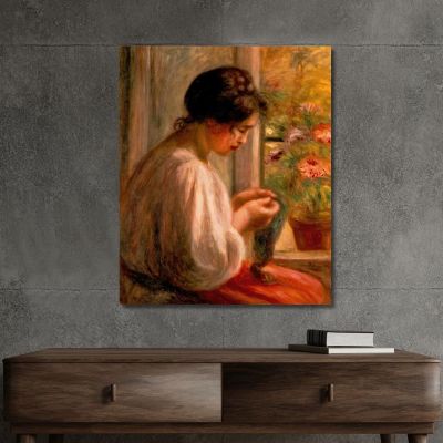 Seamstress At Window Pierre-Auguste Renoir par442 canvas print 