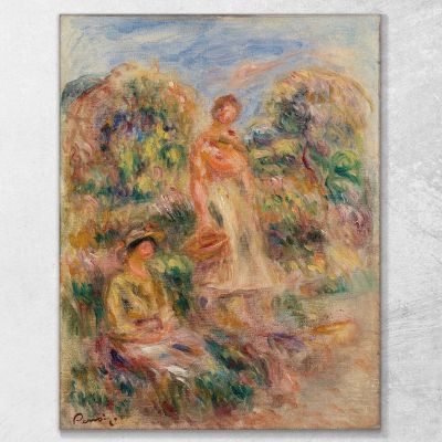 Standing Woman And Seated Woman In A Landscape Pierre-Auguste Renoir par454 canvas print 