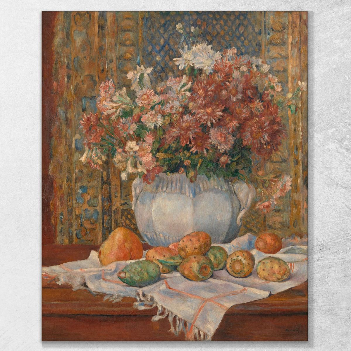 Still Life With Flowers And Prickly Pears Pierre-Auguste Renoir par456 canvas print 