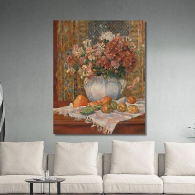 Still Life With Flowers And Prickly Pears Pierre-Auguste Renoir par456 canvas print 