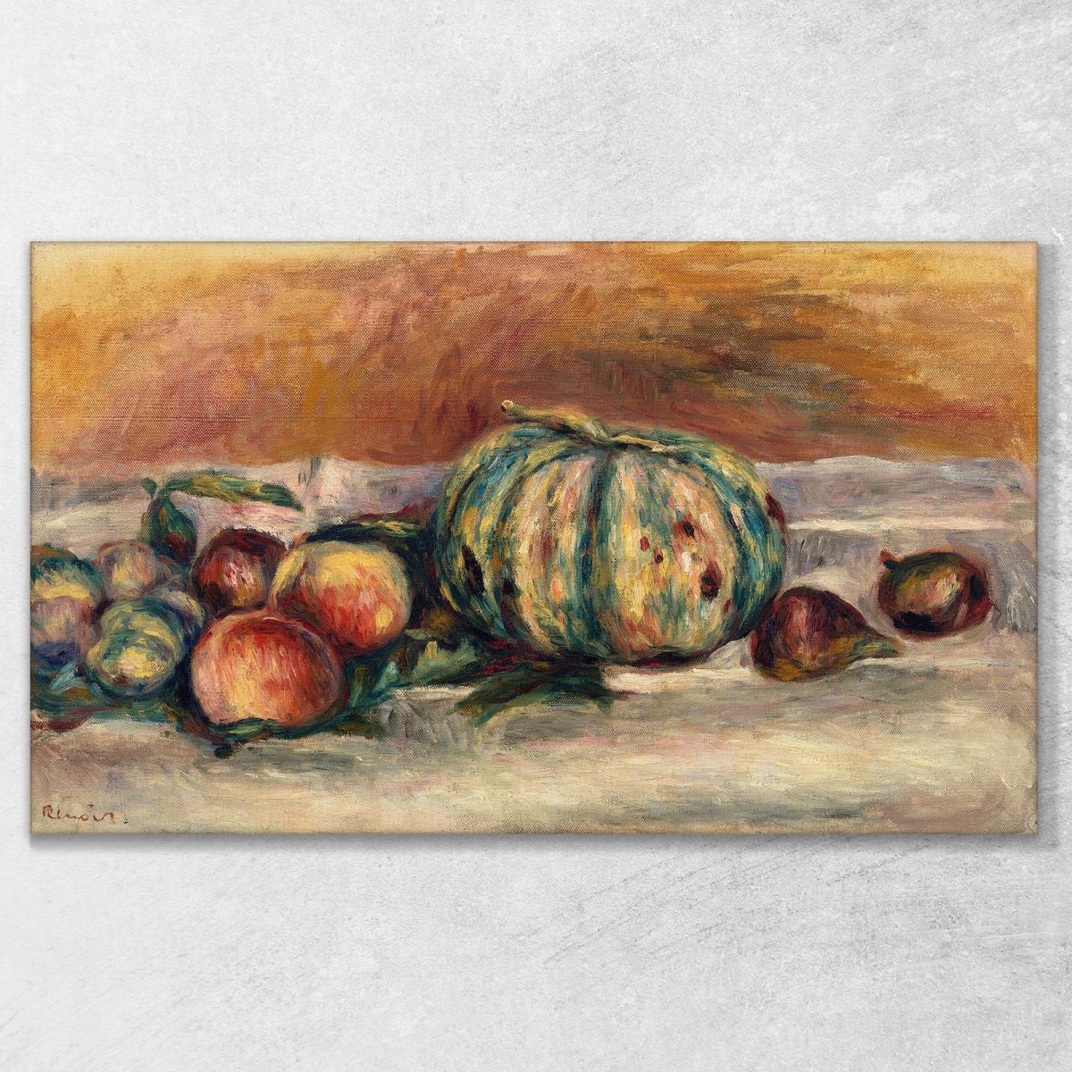 Still Life With Melon Nature Morte Au Melon Pierre-Auguste Renoir par457 canvas print 