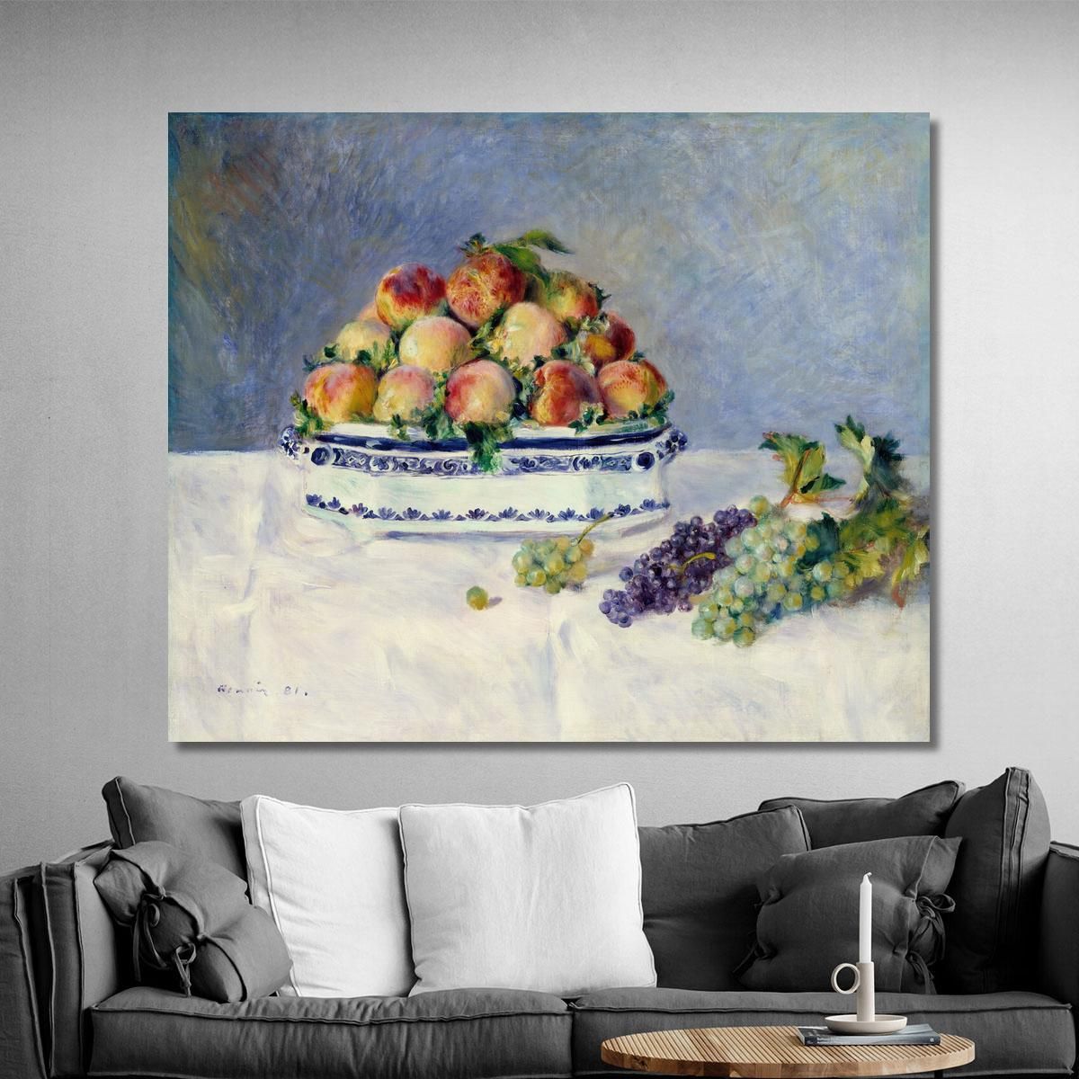 Still Life With Peaches And Grapes Pierre-Auguste Renoir par458 canvas print 