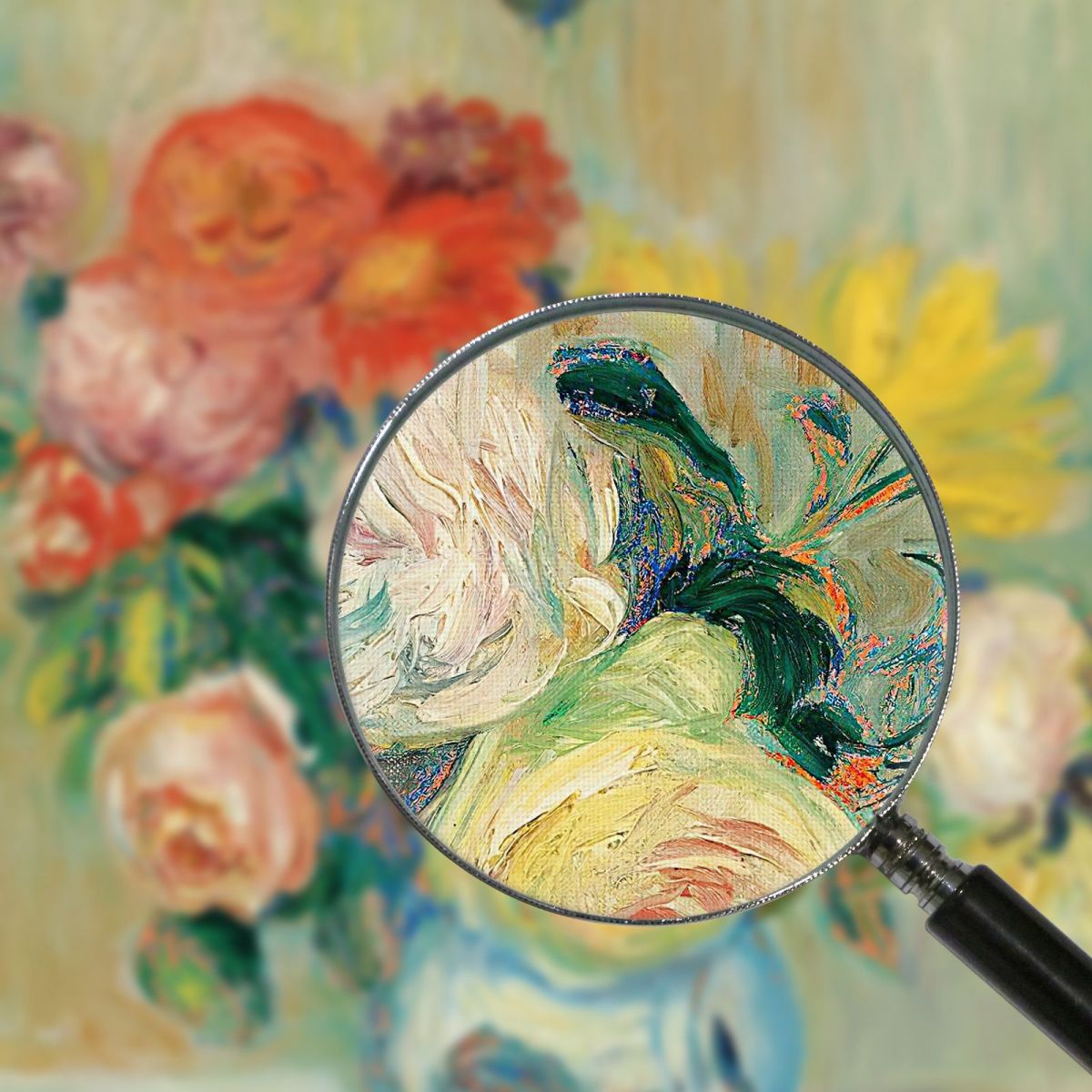 Vase Of Roses And Dahlias Pierre-Auguste Renoir par495 canvas print