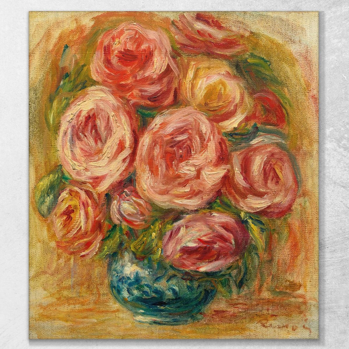 Vase Of Roses Pierre-Auguste Renoir par498 canvas print 