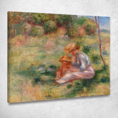 Woman And Child In The Grass Pierre-Auguste Renoir par505 canvas print 