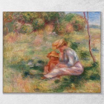 Woman And Child In The Grass Pierre-Auguste Renoir par505 canvas print 